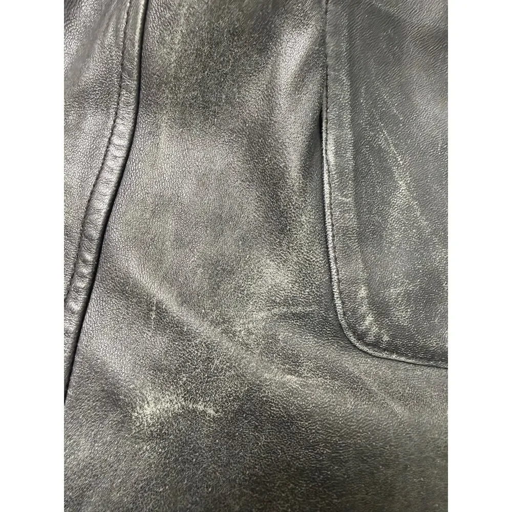 Surface to Air Black Lamb Nappa Leather Shorts Elastic Waist Men’s Size M